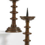 South Germany. A PAIR OF LARGE METAL DISC CANDLESTICK - фото 1