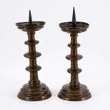 South Germany. A PAIR OF LARGE METAL DISC CANDLESTICK - фото 3