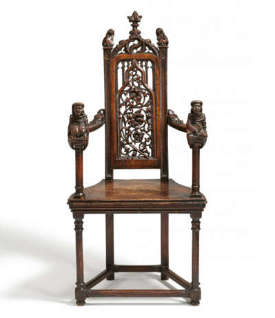 Île-de-France. LARGE AND RARE OAK ARMCHAIR, SO-CALLED CAQUETOIRE - photo 1