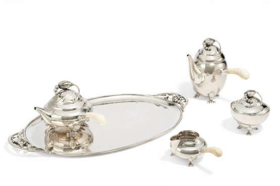 Georg Jensen. SILVER COFFEE AND TEA SERVICE "BLOSSOM" - photo 1