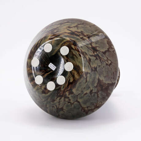 Charles Schneider, Charles. "Schneider".. DOUBLE-CONIC GLASS VASE WITH DARK DECOR "JADES" - photo 6