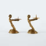 Albert Gustav Bunge. PAIR OF BRASS CANDLESTICKS IN THE SHAPE OF KNEELING GIRLS - photo 4