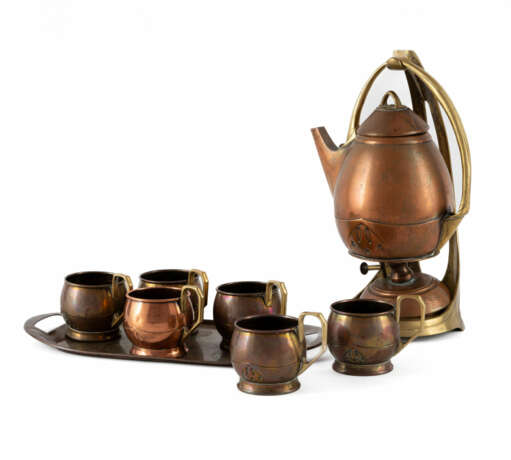 Edward Hueck. NINE-PART METAL ART NOUVEAU TEA SERVICE - photo 1