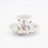 Meissen. PORCELAIN CUP AND SAUCER WITH FLORAL RELIEFS AND INSECT PAINTINGS - photo 4