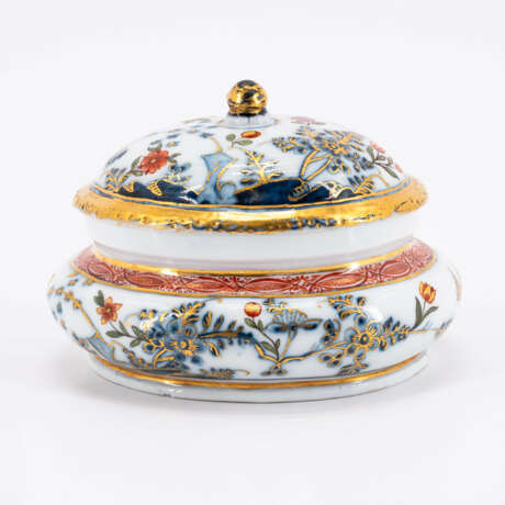 Meissen. PORCELAIN SUGAR BOWL WITH OVER-DECORATED BIRD AND ROCK DECOR - photo 4