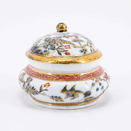 Meissen. PORCELAIN SUGAR BOWL WITH OVER-DECORATED BIRD AND ROCK DECOR - photo 5