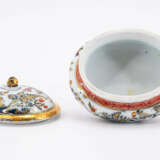 Meissen. PORCELAIN SUGAR BOWL WITH OVER-DECORATED BIRD AND ROCK DECOR - photo 6