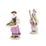 Meissen. PORCELAIN FIGURINE OF A COUPLE OF GARDENER AND SHEPHERD - photo 1