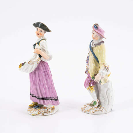 Meissen. PORCELAIN FIGURINE OF A COUPLE OF GARDENER AND SHEPHERD - photo 2