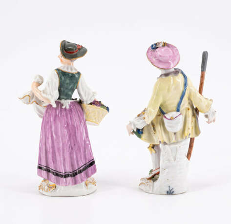 Meissen. PORCELAIN FIGURINE OF A COUPLE OF GARDENER AND SHEPHERD - photo 3