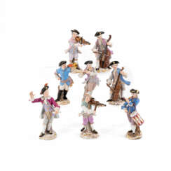 Meissen. EIGHT PORCELAINE FIGURES FROM THE "GALANTEN KAPELLE"