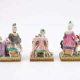 Meissen. PORCELAIN FIGURINES OF FIVE SEATED LADIES AT TABLES AS ALLEGORIES OF THE FIVE SENSES - photo 3