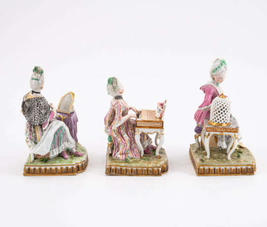 Meissen. PORCELAIN FIGURINES OF FIVE SEATED LADIES AT TABLES AS ALLEGORIES OF THE FIVE SENSES - photo 4