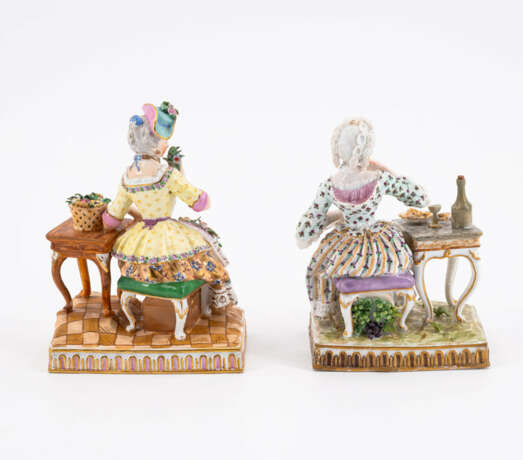 Meissen. PORCELAIN FIGURINES OF FIVE SEATED LADIES AT TABLES AS ALLEGORIES OF THE FIVE SENSES - photo 7