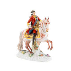 Meissen. PORCELAIN ENSEMBLE OF KING AUGUST III OF POLAND ON HORSEBACK