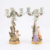 Meissen. PAIR OF PORCELAIN CANDLESTICKS WITH FIGURATIVE DECORATION AS ALLEGORIES OF SPRING AND AUTUMN - photo 4