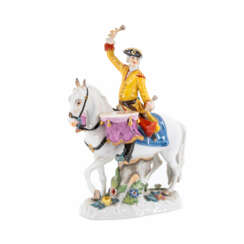 Meissen. PORCELAIN FLUTE PLAYER ON HORSEBACK