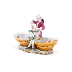 Meissen. PORCELAIN SPICE JAR WITH THE FIGURE OF A COOK