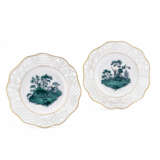 Meissen. TWO PORCELAIN DESSERT PLATES WITH HUNTING SCENES AND PIERCED RIM - photo 1