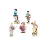 Meissen. PORCELAIN ENSEMBLE OF FOUR FIGURINES AND A BUST - фото 1