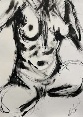 Ulla Martinmaki Nude Painting Mixed Media 21st Century Finland Paper 21th century - photo 3