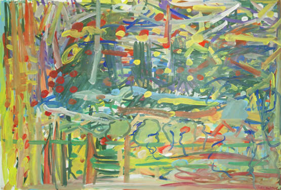 "Случайная удача" Paper Gouache Abstract Expressionism Landscape painting Russia 2024 - photo 1