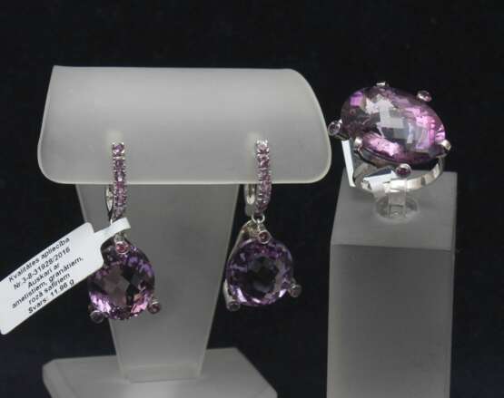 Gold jewelry set with amethysts and pink sapphires Gold Other style 21th century - photo 2