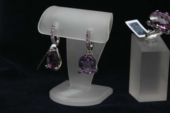 Gold jewelry set with amethysts and pink sapphires Gold Other style 21th century - photo 10