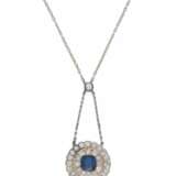 SAPPHIRE-DIAMOND-PENDANT-NECKLACE - photo 1