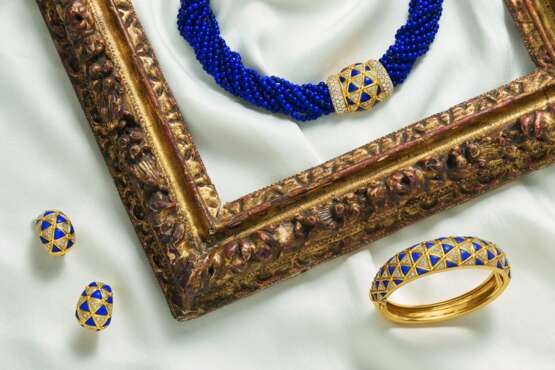 Van Cleef & Arpels. Lapislazuli-Diamant-Collier - Foto 6