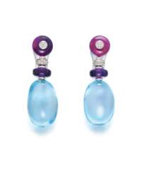 Bulgari. TOPAZ-AMETHYST-EAR JEWELERY