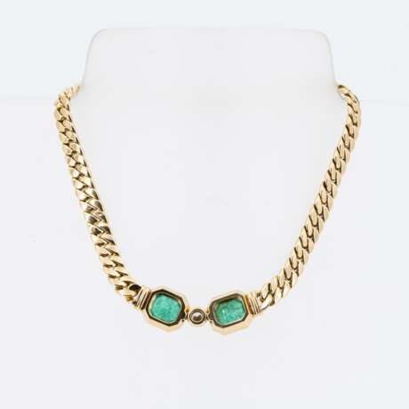 . EMERALD-DIAMOND-CURB CHAIN NECKLACE - photo 2