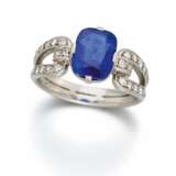 . SRI LANKA SAPPHIRE-DIAMOND-RING - photo 1