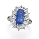 . SRI LANKA SAPPHIRE-DIAMOND-RING - photo 1