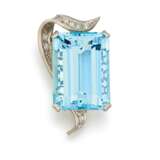 . AQUAMARINE-DIAMOND-LAPEL-PIN - photo 1