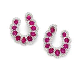 BURMA RUBY-DIAMOND-EAR-JEWELLERY