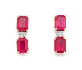 RUBY-DIAMOND-EAR JEWELLERY