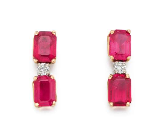 RUBY-DIAMOND-EAR JEWELLERY - фото 1