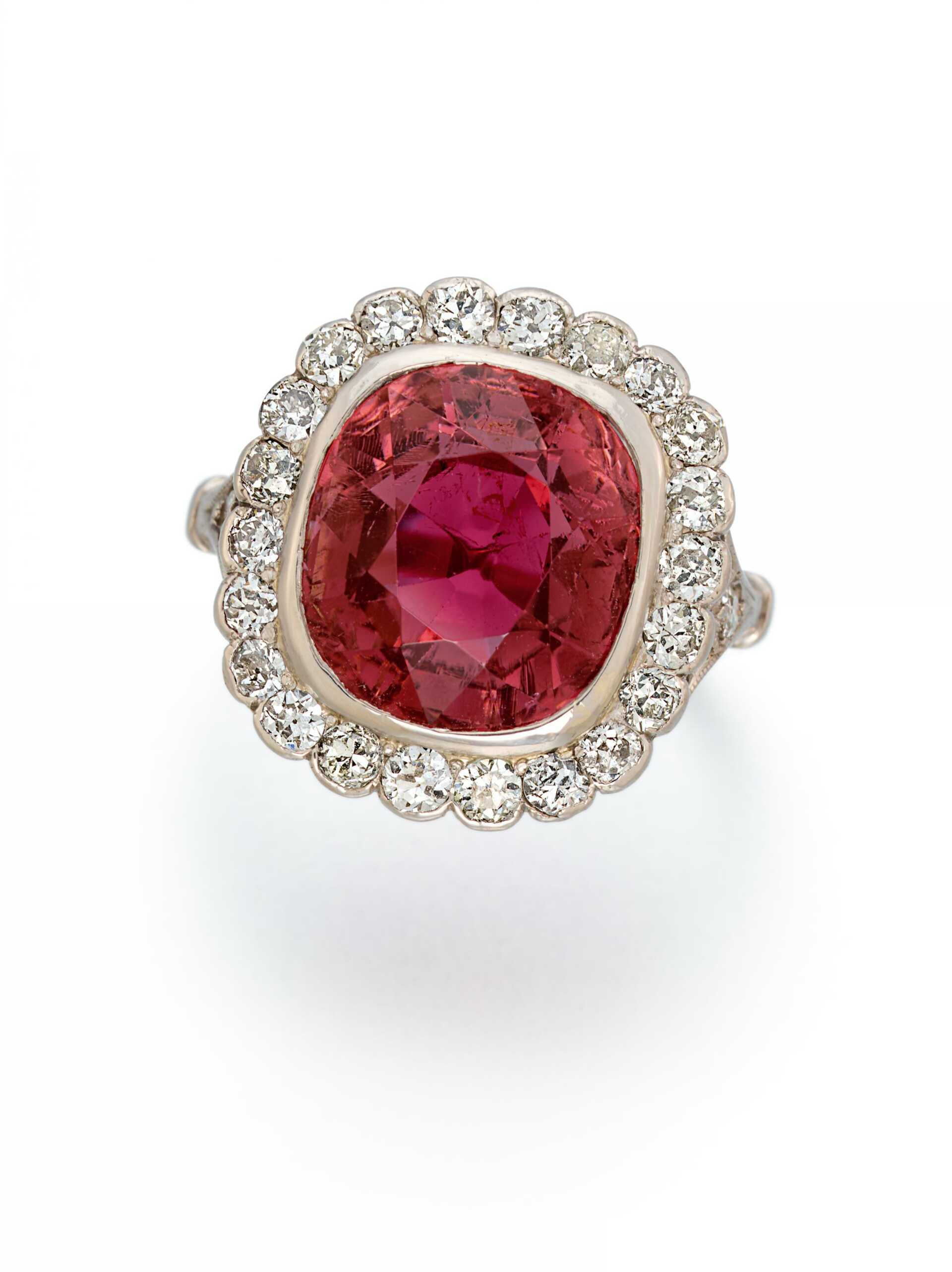 TOURMALINE-DIAMOND-RING