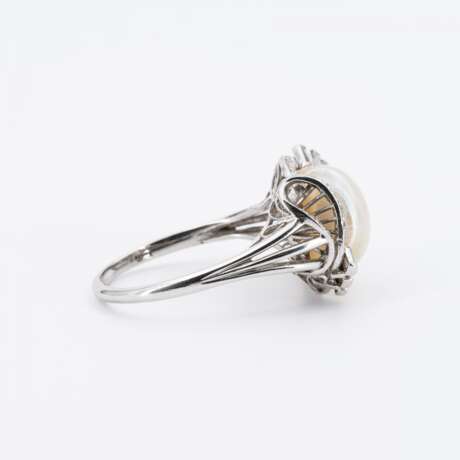 NATURAL-PEARL-DIAMOND-RING - photo 4