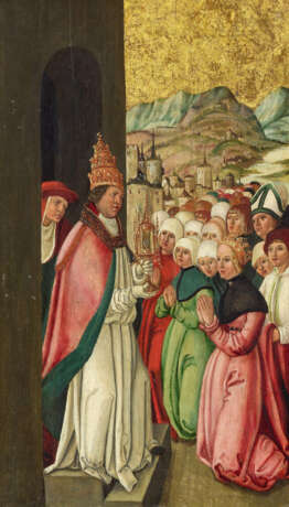 Deutsche Schule, 1. H. 16th century. St. Ursula and the Pilgrims Kneel in front of Pope Cyriakus - фото 1