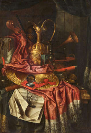 Franciscus Gysbrechts. Still Life with Golden Helmet Jug Including Basin, Music Instruments and Prints - photo 1