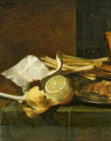 Peter Willebeeck. Still Life with Lemon, Pipe and Bread