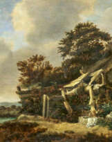 Cornelis Gerritsz. Decker. Farmer's Cottage at the River with Fisherman