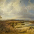 Christian Ernst Bernhard Morgenstern. Wide River Landscape With Shepherds and Hikers - Auction prices