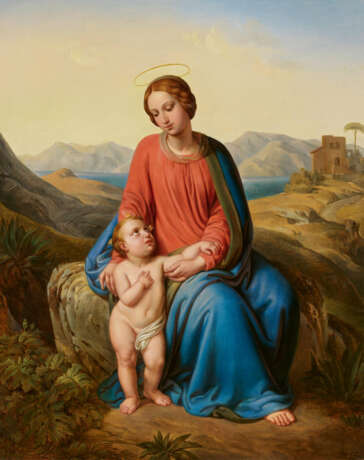 Johann Nepomuk Ender. Madonna mit Kind vor weiter Landschaft - Foto 1