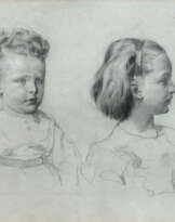 Ludwig Knaus. Portraits of Two Children