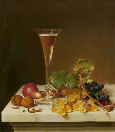 Johann Wilhelm Preyer. Fruit Still Life with High Filled Champagne Flute and Nuts - фото 1