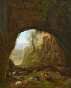 Абрахам Терлинк II. Abraham Teerlink. Landscape with Hunters under a Natural Arch