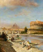 Oswald Achenbach. Oswald Achenbach. On the Banks of the Tiber in Rome